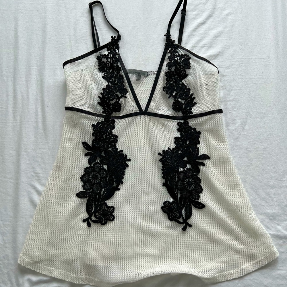 Black/White Mesh Tank Top